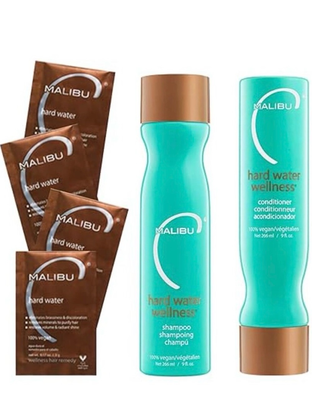 Malibu C Natural Protective Hard
Water Wellness Kit Shampoo & Conditioner + Four